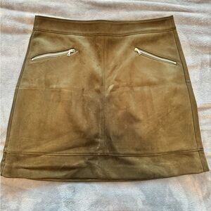 Loft Olive Suede Skirt